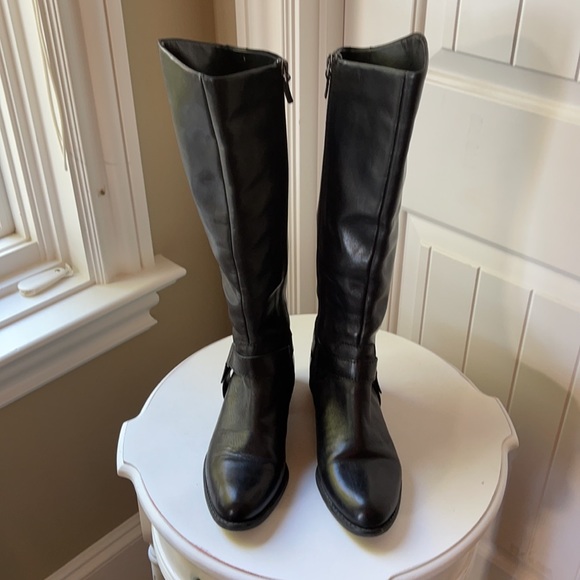 Franco Sarto Tall Black Leather Boots - Picture 2 of 6